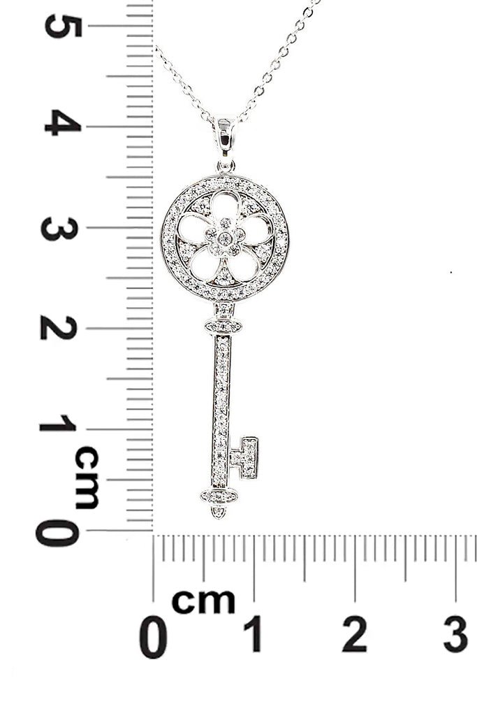 fashion shiny crystal key necklace