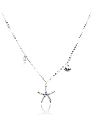 ocean heart crystal necklace