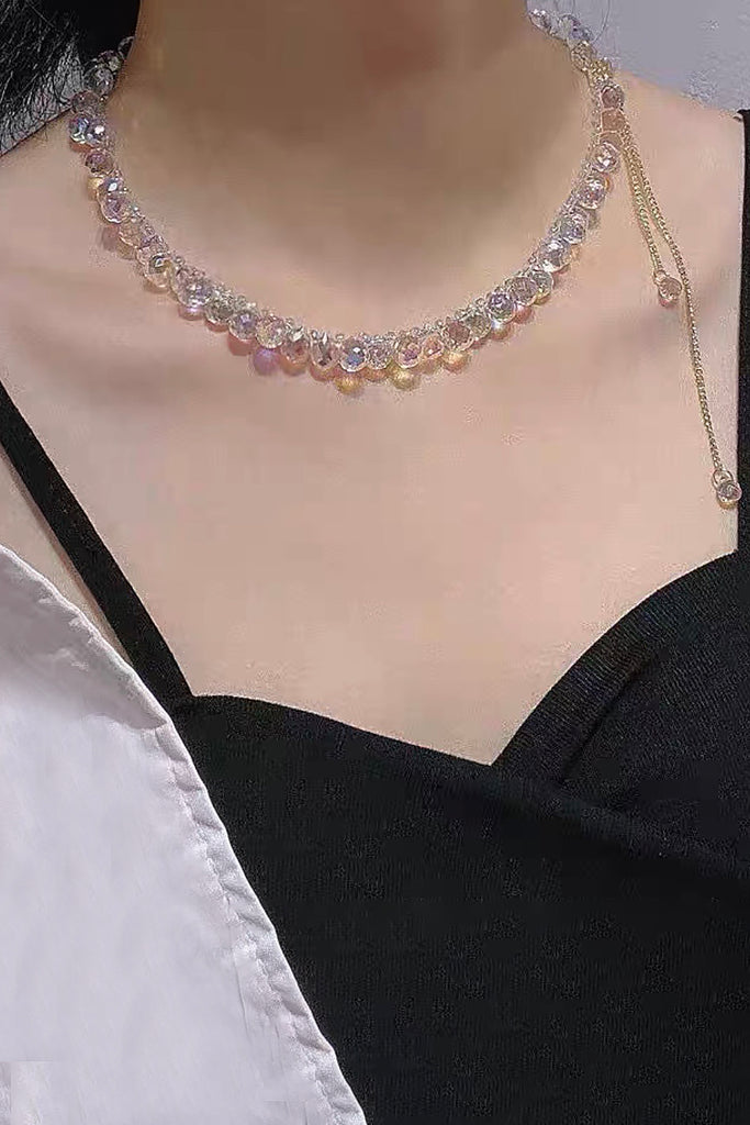 elegant woven crystal necklace
