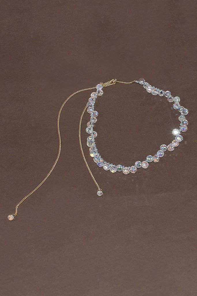elegant woven crystal necklace