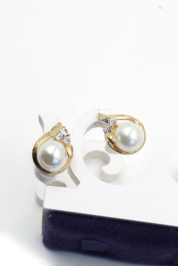 full crystal pearl necklace earring set