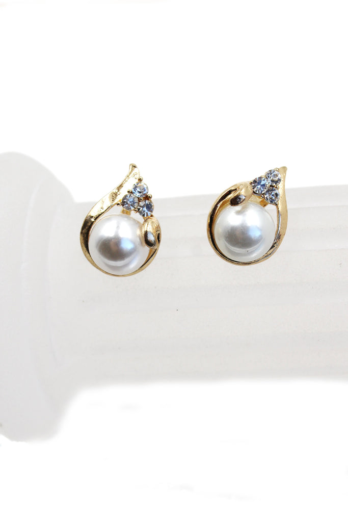 mini cross pearl necklace earring set