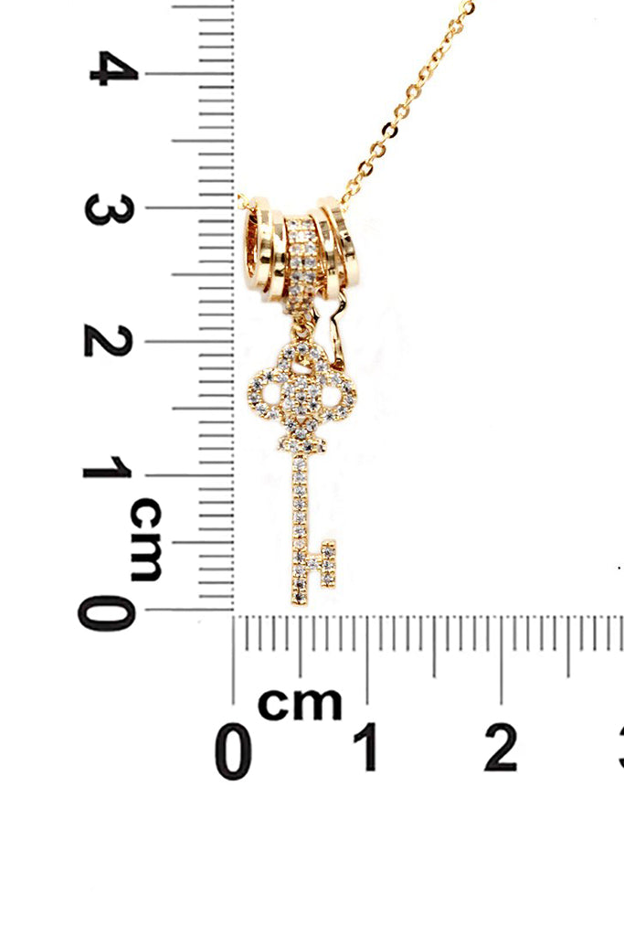fashion mini key crystal necklace