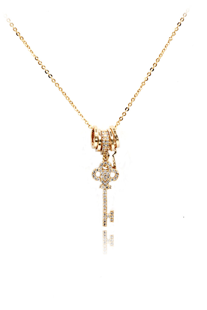 fashion mini key crystal necklace