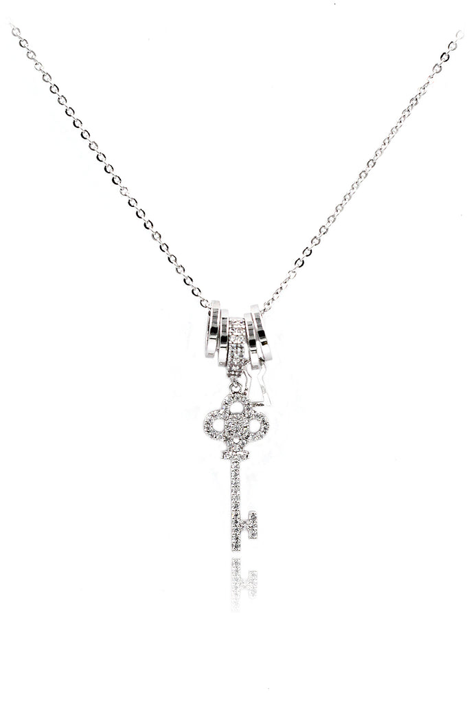 fashion mini key crystal necklace