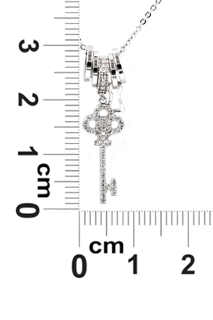 fashion mini key crystal necklace