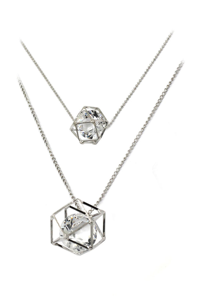 fashion double crystal necklace