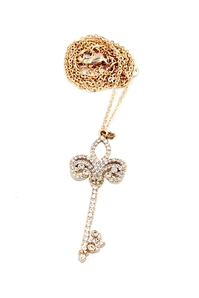 full crystal key necklace