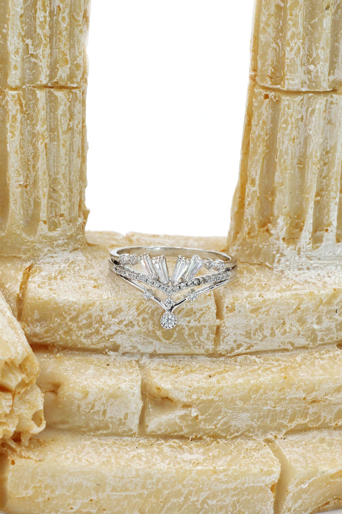 fashion crystal skirt silver ring