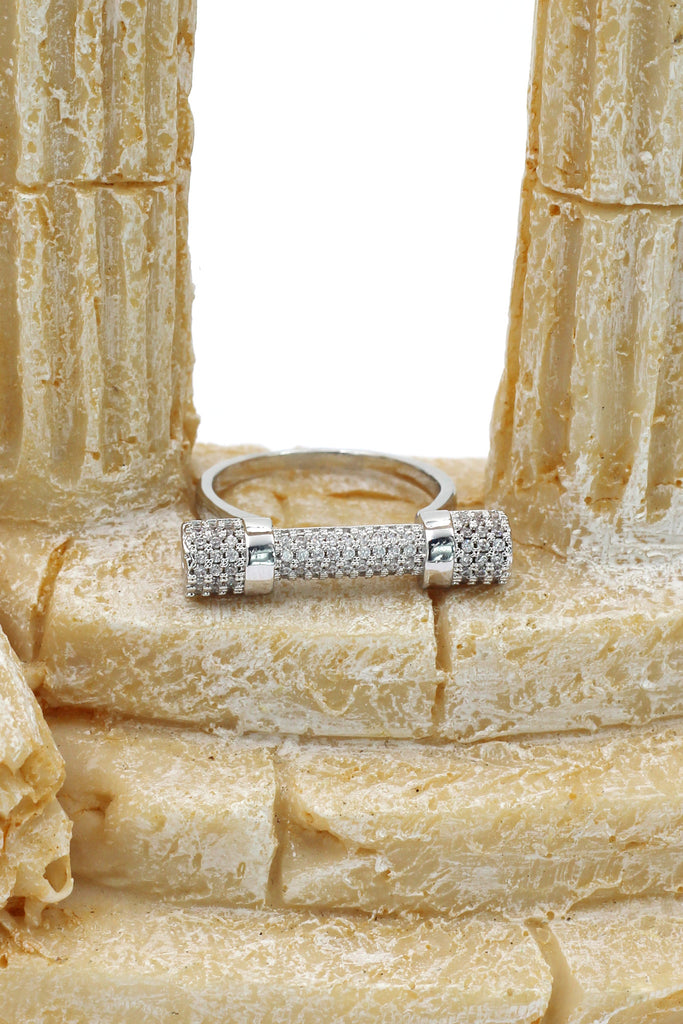 fashion silver crystal reel ring