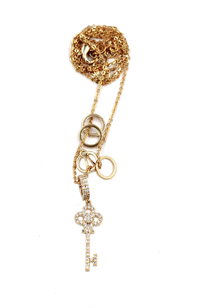 fashion mini key crystal necklace