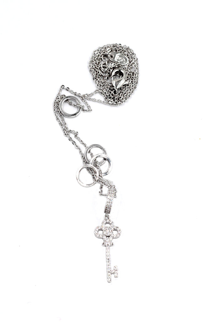 fashion mini key crystal necklace