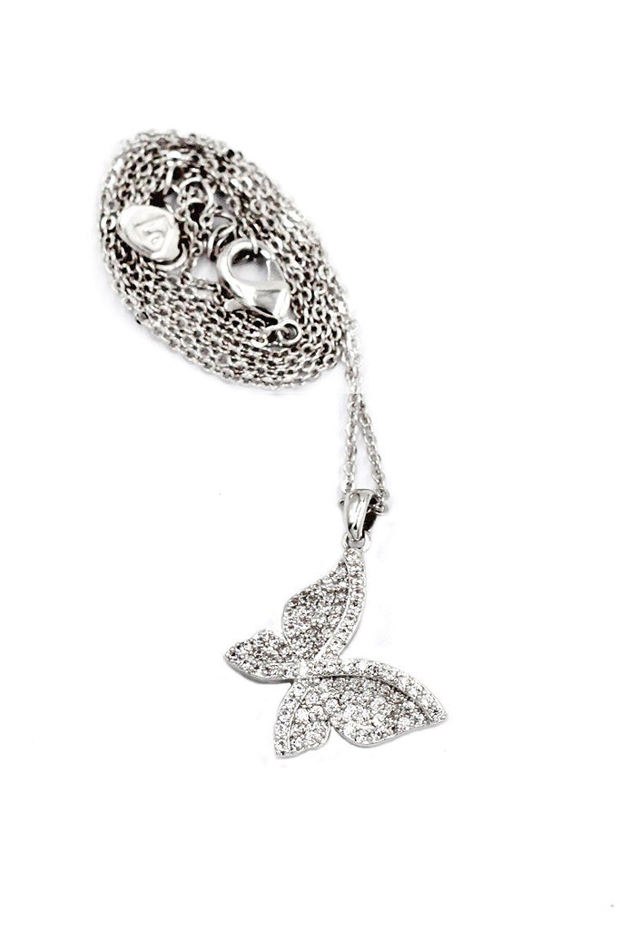 fashion sparkling crystal butterfly necklace ring set