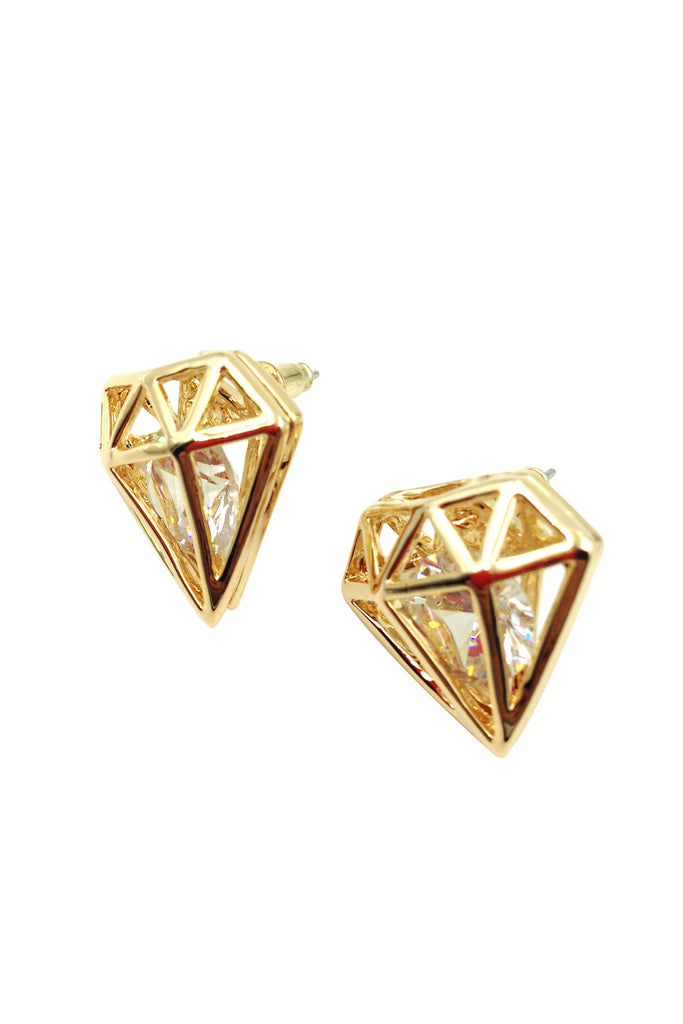 mini triangle stud earrings