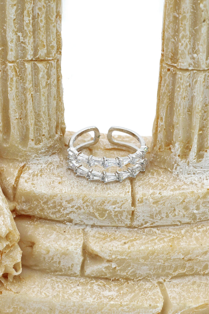 small fresh crystal ring necklace set