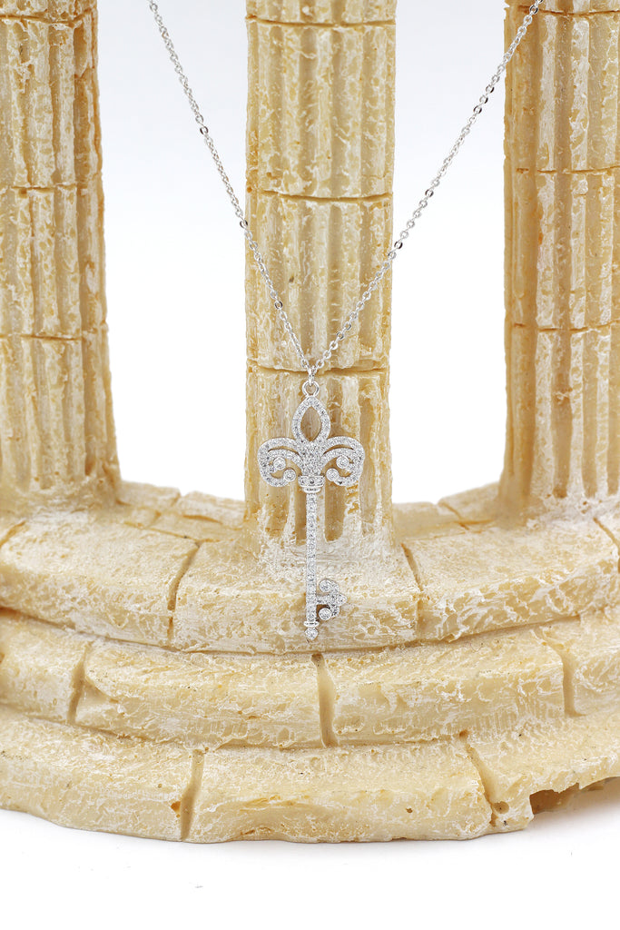 full crystal key necklace