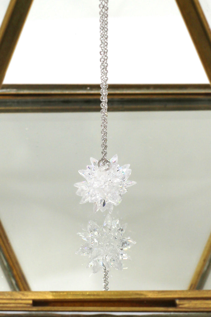 white snowflake crystal necklace
