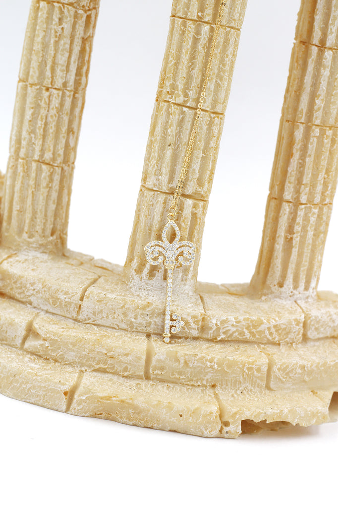 full crystal key necklace