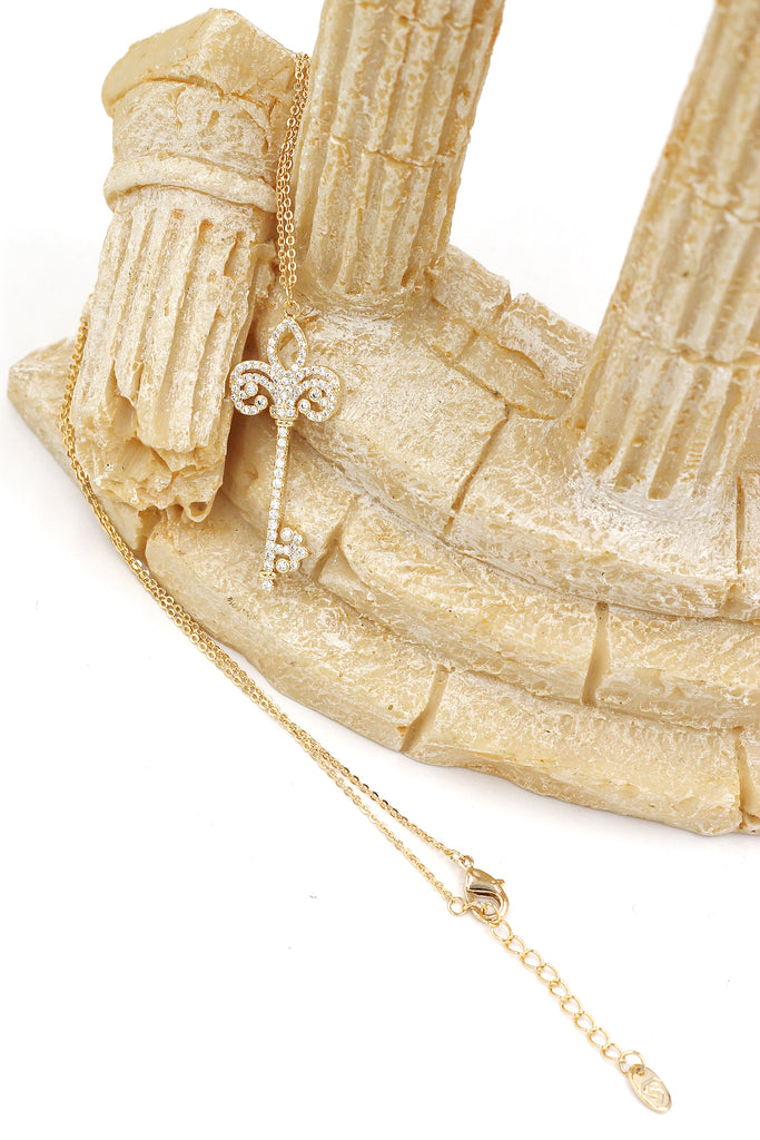 full crystal key necklace