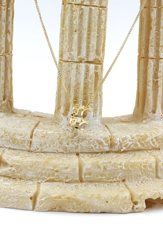 delicate little crown crystal necklace