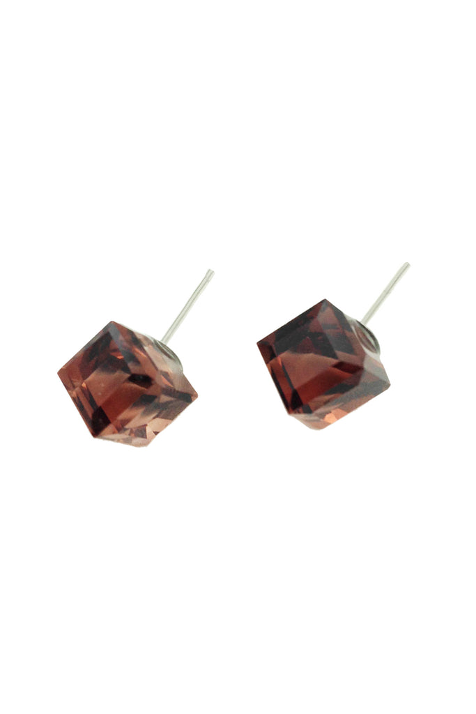 Colorful square crystal earrings