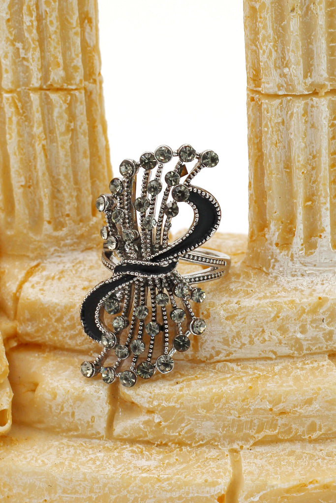 fashion music symbol crystal ring