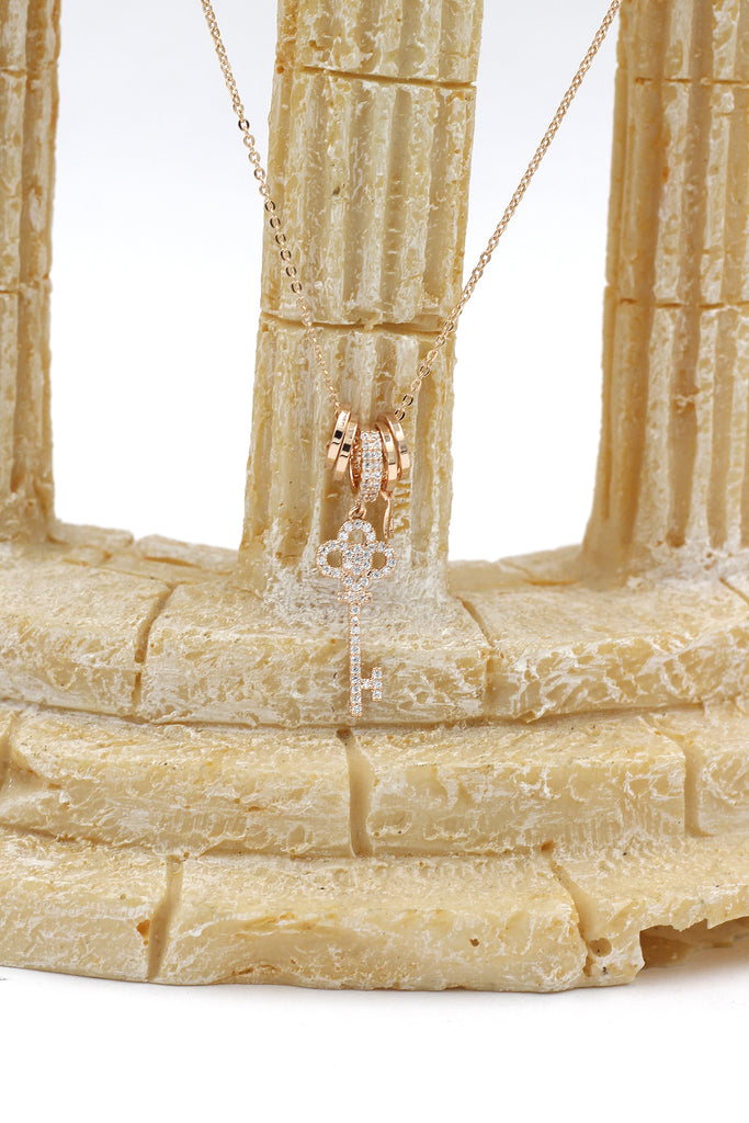 fashion mini key crystal necklace