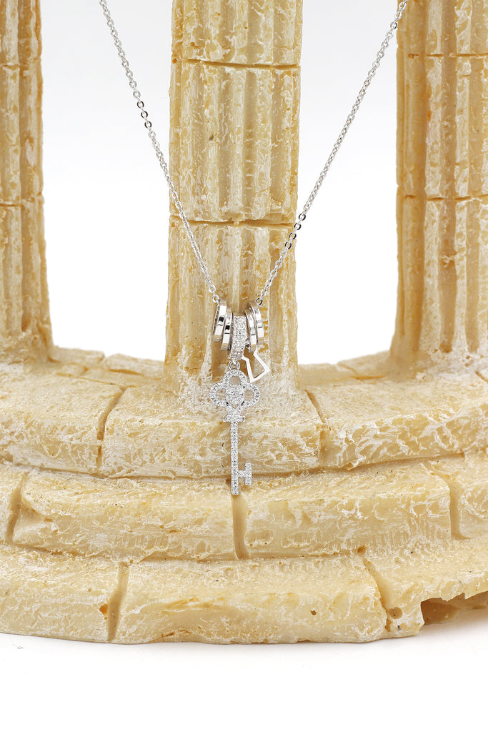 fashion mini key crystal necklace
