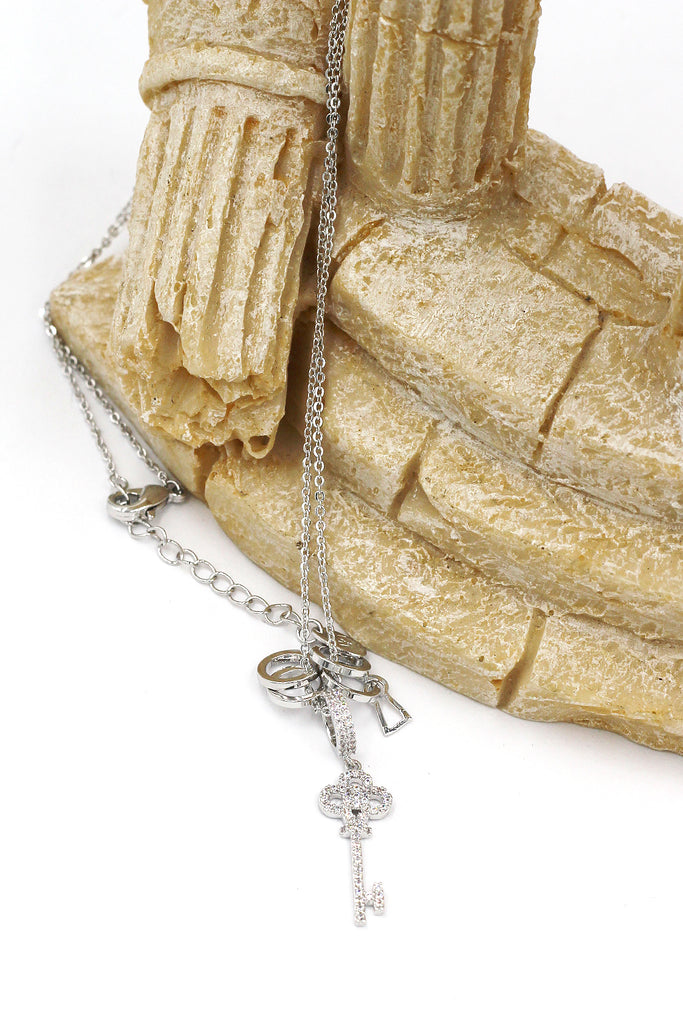 fashion mini key crystal necklace