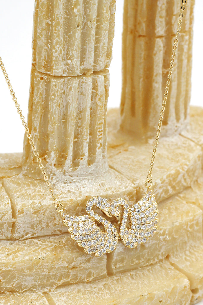 sweet swan love crystal necklace