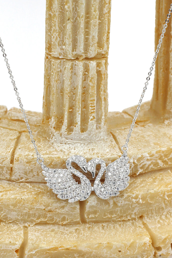 Fashion swan love crystal necklace bracelet set