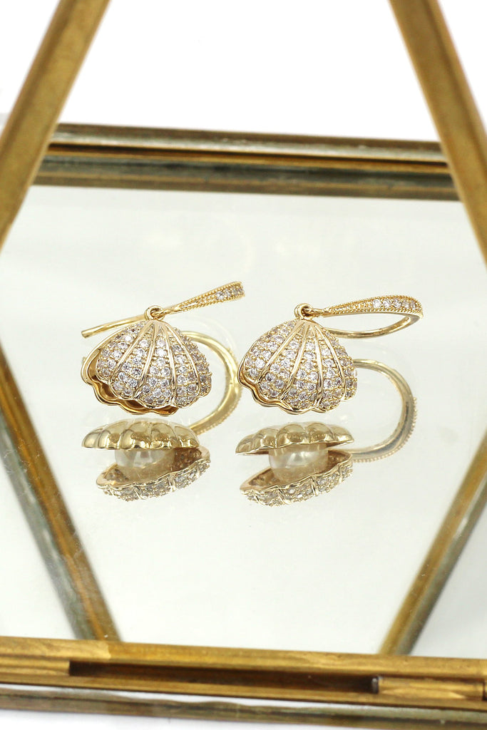 fashion shell pearl necklace earrings set