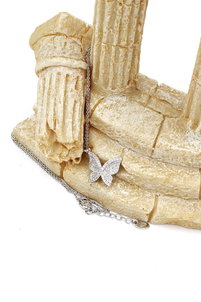 fashion shiny crystal butterfly necklace