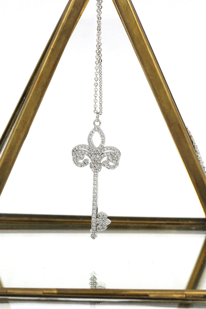 full crystal key necklace