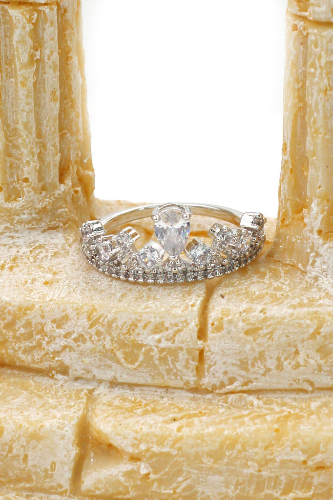sweety silver crystal ring