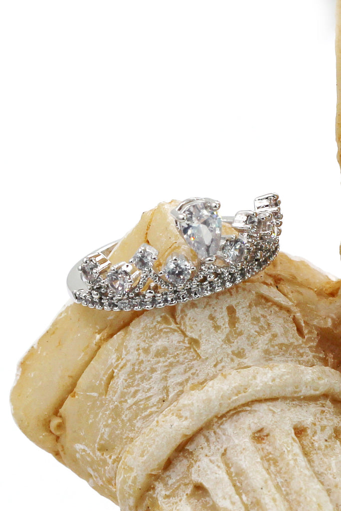 sweety silver crystal ring