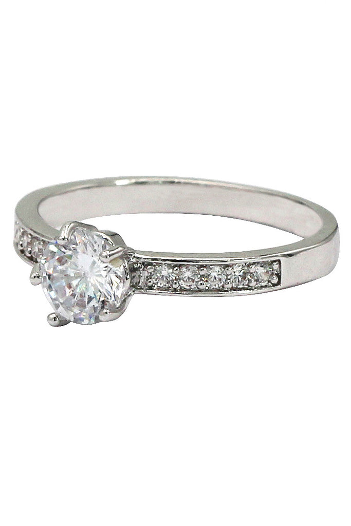 fashion five claws crystal silver ring