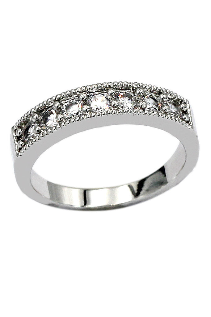 inlaid claws crystal silver ring