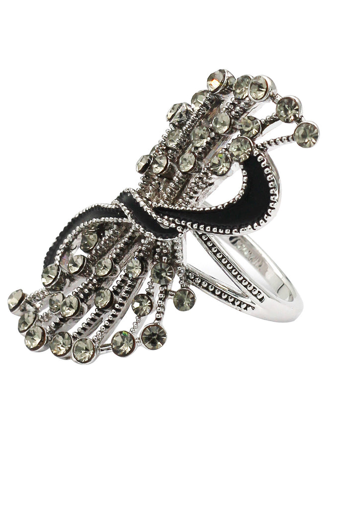 fashion music symbol crystal ring