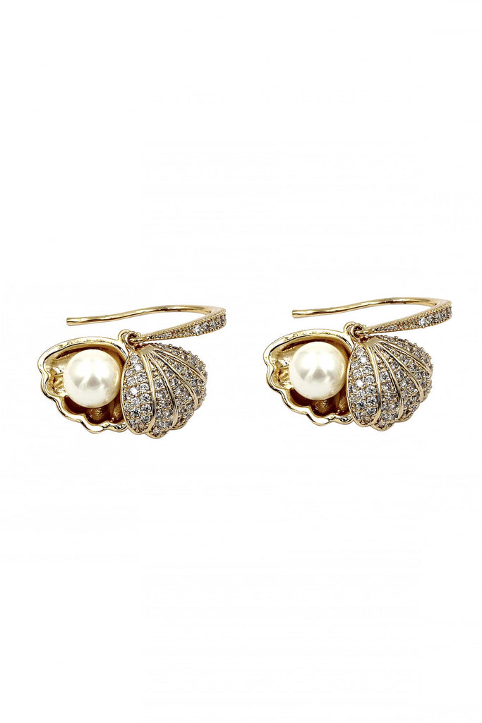 fashion shell pearl necklace earrings set