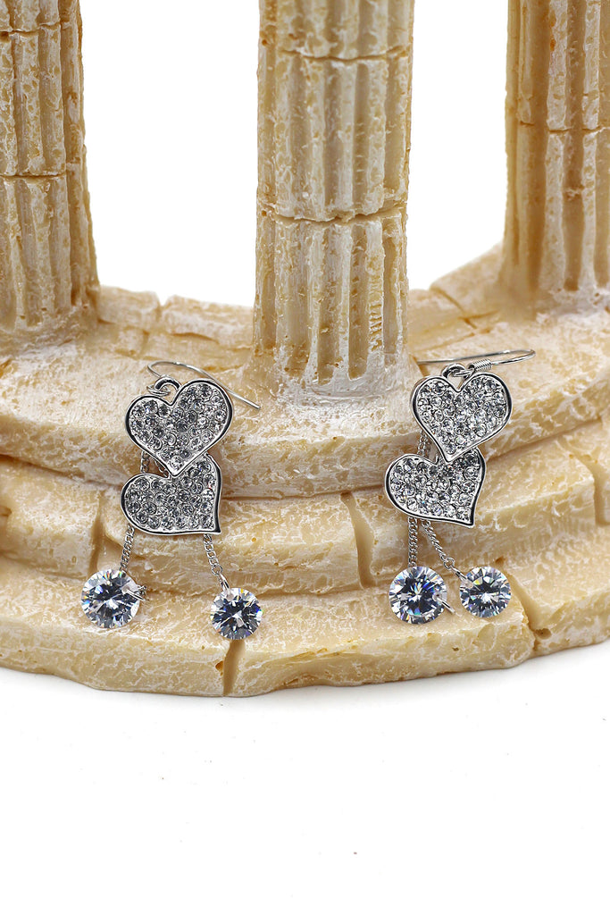Love shape crystal earrings