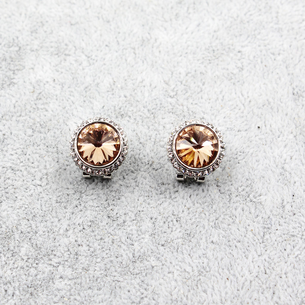 fashion brown crystal earrings