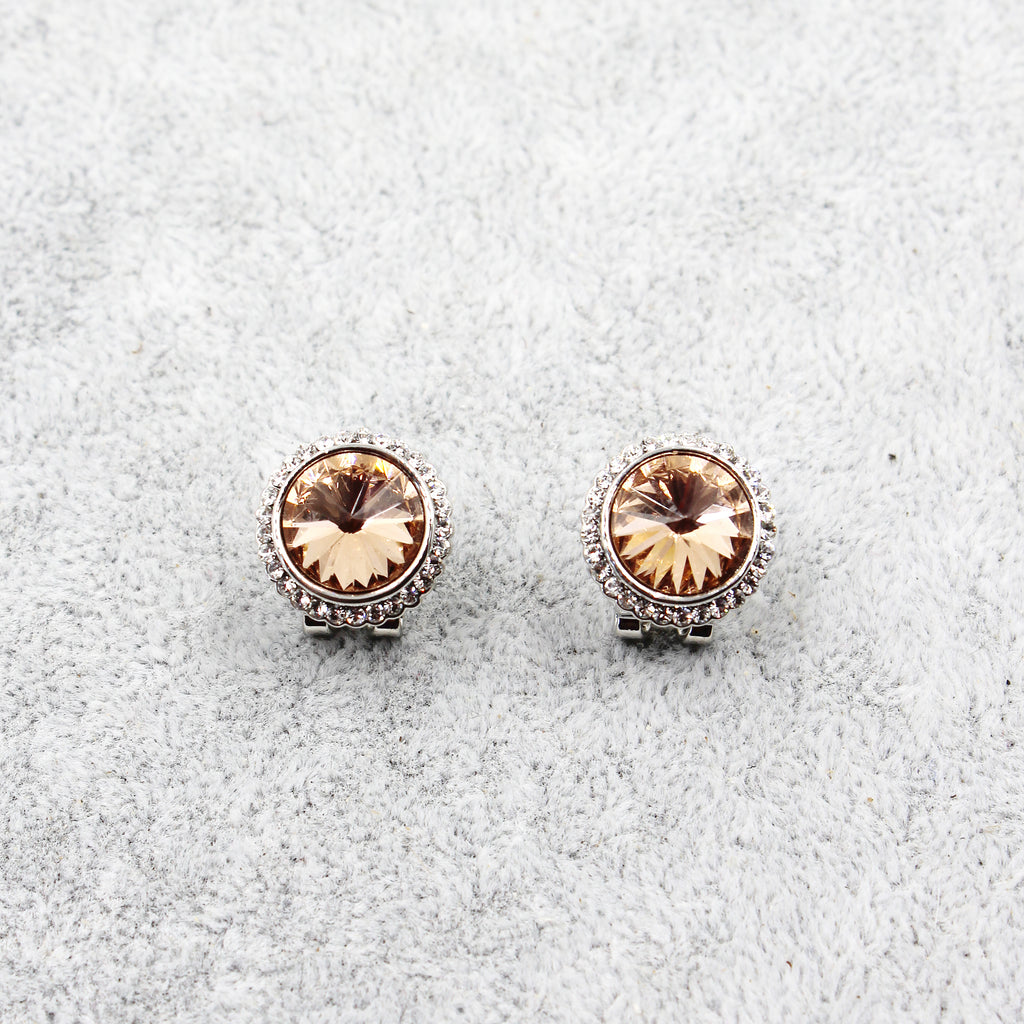 fashion brown crystal earrings