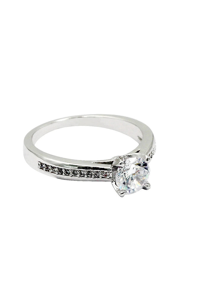 fashion lovely crystal silver ring