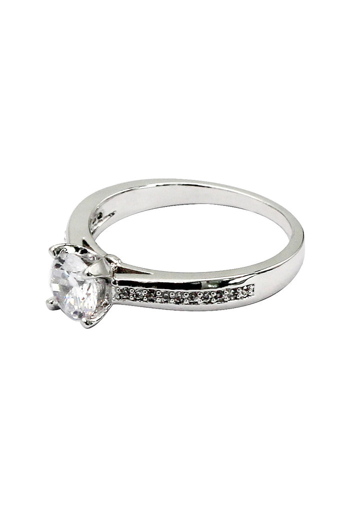 fashion lovely crystal silver ring
