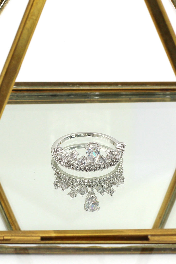 fashion pendant crystal necklace ring set