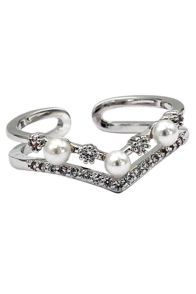 fashion mini pearl ring earrings set