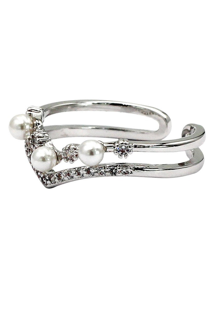 fashion pearl earrings ring set