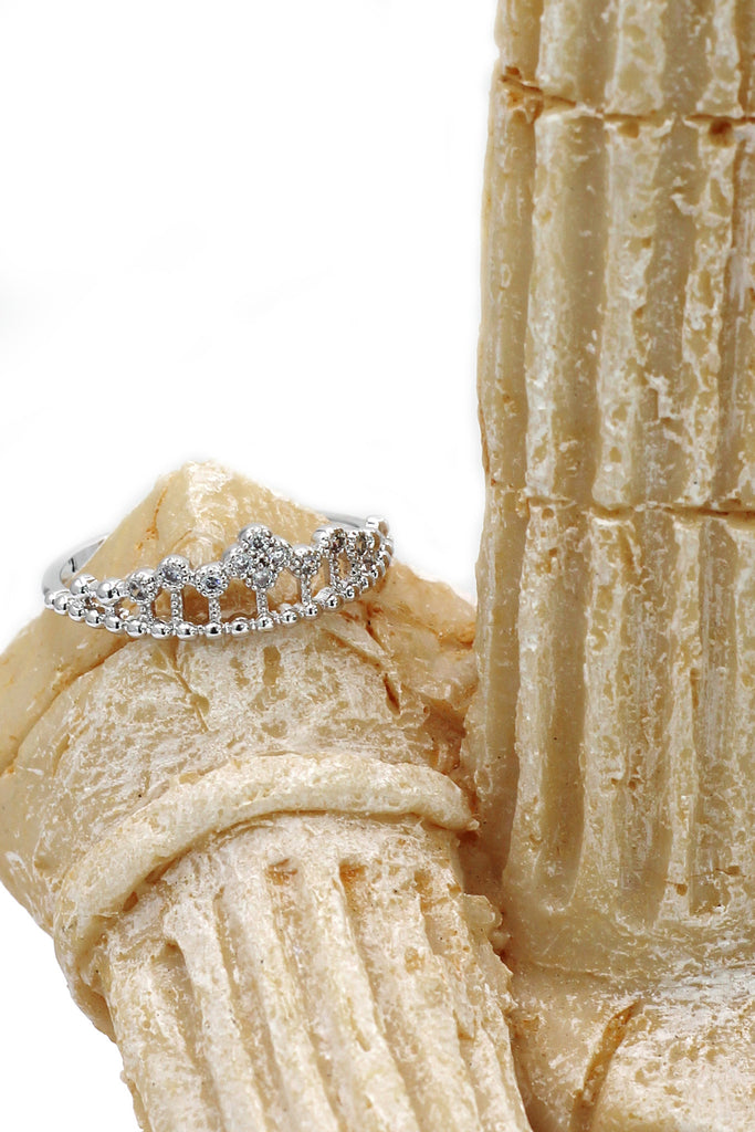 fashion float crystal silver ring
