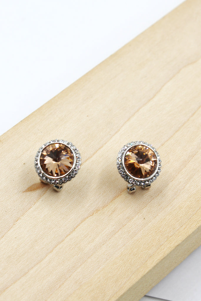 fashion brown crystal earrings
